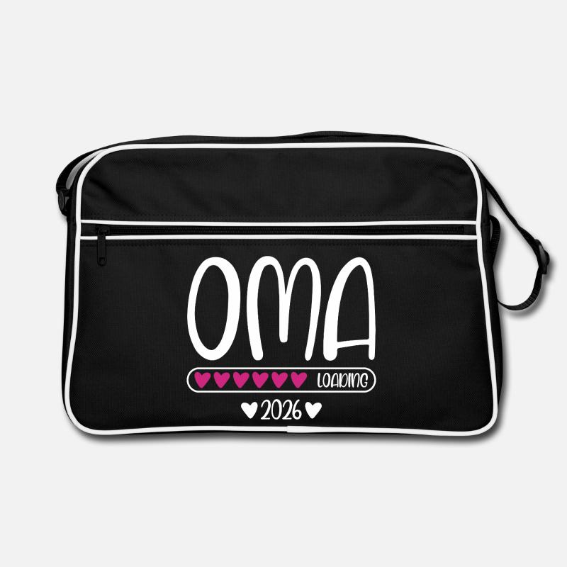 Oma 2026 loading - Retro Tasche - Schwarz/Weiß