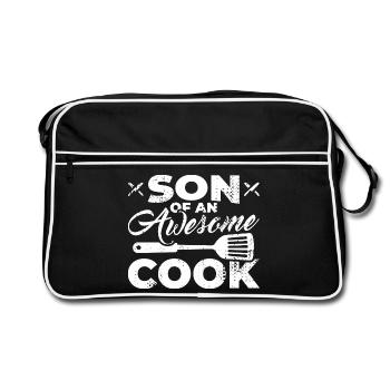 Son of a great chef - Retro Bag - black/white - Front