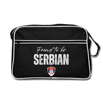 Serbe fier, fabriqué en Serbie - Sac Retro - noir/blanc - Devant