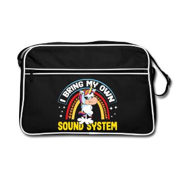 Öffentlicher Pfurz Lustig Unangemessen - Retro Tasche - Schwarz/Weiß - Vorne