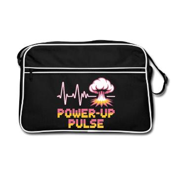 Power Up Pulse Pop Culture Retro Video Game - Retro Bag - black/white - Front
