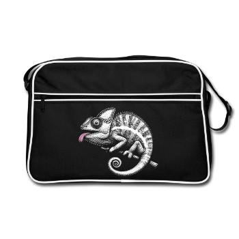 Caméléon art tribal pastel - Sac Retro - noir/blanc - Devant