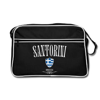 Santorin Grèce, design minimaliste à Santorin - Sac Retro - noir/blanc - Devant