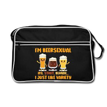 I'm Beersexual Drinking Beer Lovers - Retro Bag - black/white - Front