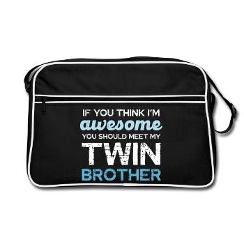 Humour des jumeaux : Si tu penses que je suis génial - Sac Retro - noir/blanc - Devant