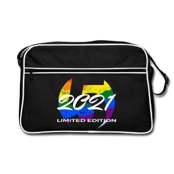 Cadeau 5e anniversaire 2021 pour garçons et filles - Sac Retro - noir/blanc - Devant