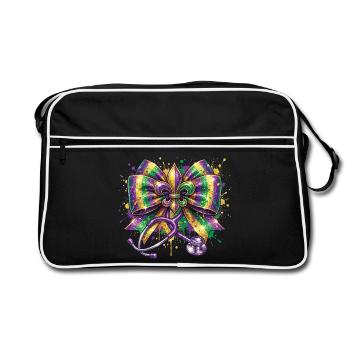 Mardi Gras Nurse Doctor Fleur De Lys - Retro Bag - black/white - Front
