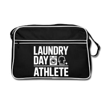 Humour Wäsche de l’athlète du jour de la blanchisserie - Sac Retro - noir/blanc - Devant