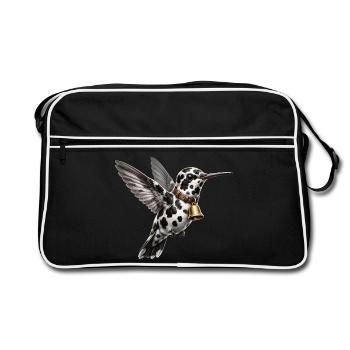Funny Mixed Hummingbird Cow Pattern - Retro Bag - black/white - Front