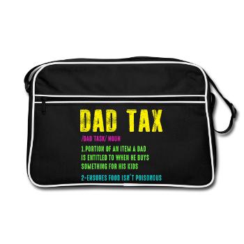 Dad Tax Neon Humor Tee - Retro Bag - black/white - Front