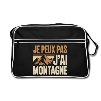 Je peux pas j’ai montagne humour randonneur drole - Sac Retro - noir/blanc - Devant
