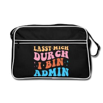 Laissez-moi passer par l’administration rétro technicien administratif - Sac Retro - noir/blanc - Devant