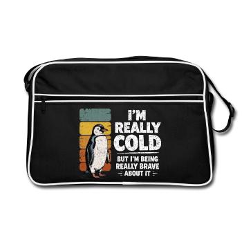 Humour Manchot Vintage I'm Really Cold Brave - Sac Retro - noir/blanc - Devant