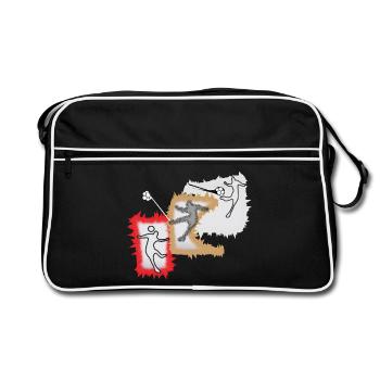 Dynamischer Ballspieler - Retro Tasche - Schwarz/Weiß - Vorne