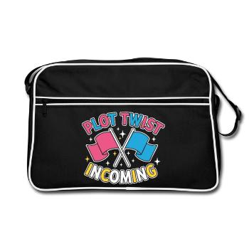 Gender Reveal Plot Twist Incoming Team Pink Team - Retro Bag - black/white - Front