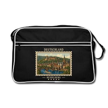 Deutschland Heidelberg Vintage Reisemarke - Retro Tasche - Schwarz/Weiß - Vorne
