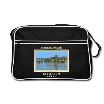 Ungarn Esztergom Vintage Reisemarke - Retro Tasche - Schwarz/Weiß - Vorne