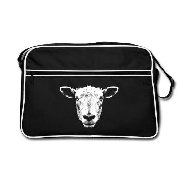 Mouton / Agneau / Tête - Sac Retro - noir/blanc - Devant