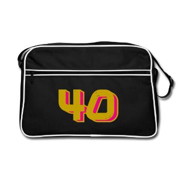 40. 40 YEARS. 40th ANNIVERSARY. 40TH ANNIVERSARY. - Retro Bag - black/white - Front