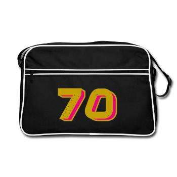 70. 70 ANS. 70e ANNIVERSAIRE. ANNIVERSAIRE 70 ANS. - Sac Retro - noir/blanc - Devant