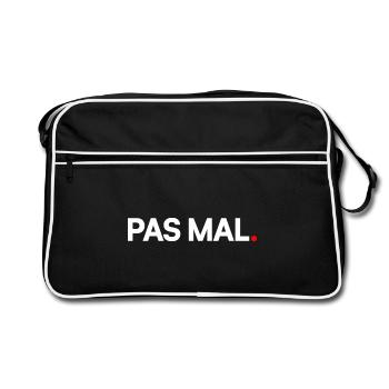PAS MAL | Expression humour minimaliste - Sac Retro - noir/blanc - Devant