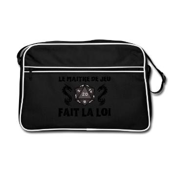 Maître du jeu de rôle donjons D20 M J dragons JDR - Sac Retro - noir/blanc - Devant