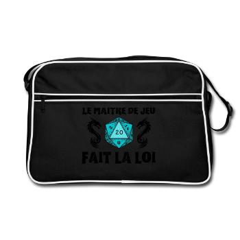Maître du jeu de rôle donjons D20 M J dragons JDR - Sac Retro - noir/blanc - Devant