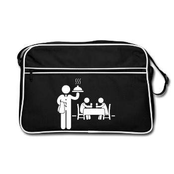 Waitress Waiter - Retro Bag - black/white - Front