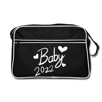 Baby 2022 - Neugeborenes 2022 - Retro Tasche - Schwarz/Weiß - Vorne