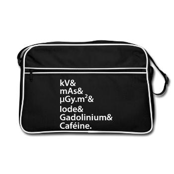kV mAs Caféine Humour Café Radiologie Scanner Irm - Sac Retro - noir/blanc - Devant