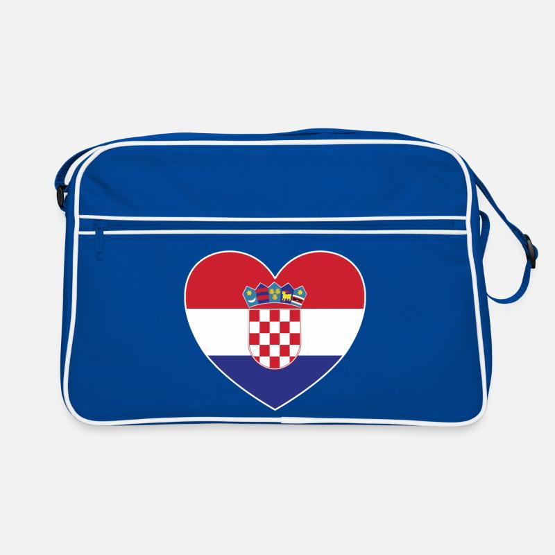 Kroatien Flagge Herz Retro Tasche
