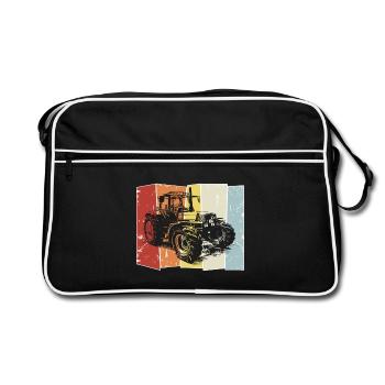 Tractor Deutz retro style - Retro Bag - black/white - Front