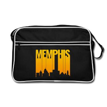 Memphis Skyline Gold Gradient - Retro Bag - black/white - Front