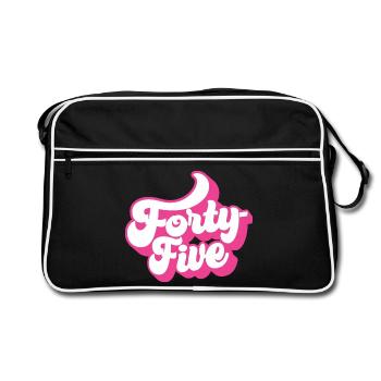 Fünfundvierzig Frauen zum 45. Geburtstag sind 45 Jahre alt - Retro Tasche - Schwarz/Weiß - Vorne