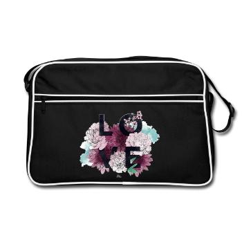 Amour et Fleurs en Rose - Sac Retro - noir/blanc - Devant