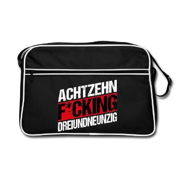 Achtzehn Fucking Dreiundneunzig - Retro Tasche - Schwarz/Weiß - Vorne