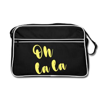 OH LA LA - Retro Tasche - Schwarz/Weiß - Vorne