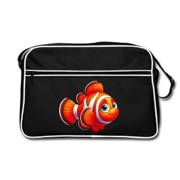 Clownfische - Retro Tasche - Schwarz/Weiß - Vorne