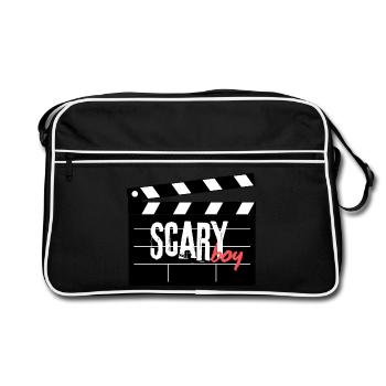 Scary Boy Film Clapperboard Design - Retro Bag - black/white - Front