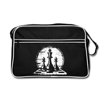 Chess Pieces Graphics - Retro Bag - black/white - Front