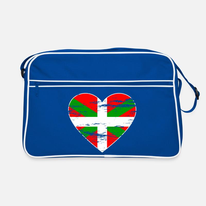 Drapeau basque coeur utilisé Sac Retro