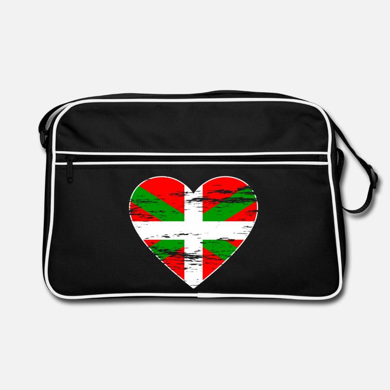 Drapeau basque coeur utilisé Sac Retro