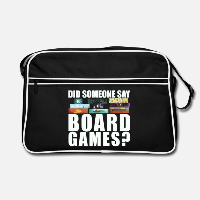 Brettspiele Spruch - Did someone say board games? - Retro Tasche - Schwarz/Weiß