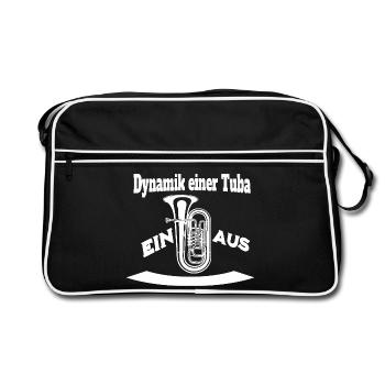 Dynamik einer Tuba - Ein oder Aus - Retro Tasche - Schwarz/Weiß - Vorne