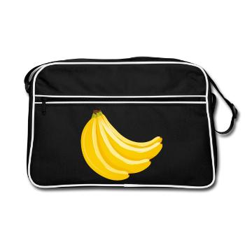 Quatre bananes jaunes en grappe pour les amateurs d’art culinaire - Sac Retro - noir/blanc - Devant