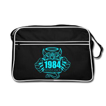 1984 Resistance – Rebel Against Control Design 3 - Retro Bag - black/white - Front