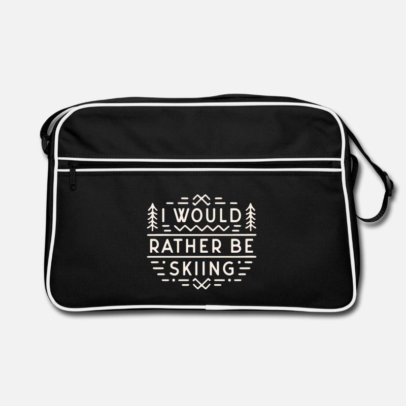 Skiing ski funny quotes sarcastic introvert skier Retro Bag