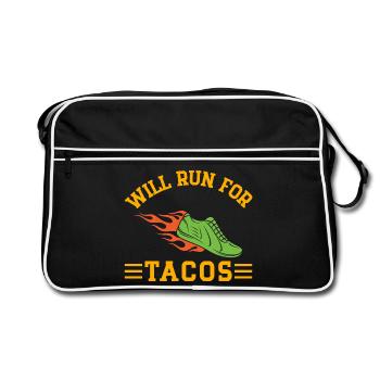 Courir courra pour le marathonien Tacos - Sac Retro - noir/blanc - Devant
