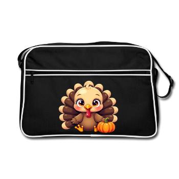 Bébé dinde de Thanksgiving - Sac Retro - noir/blanc - Devant