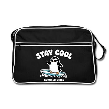 Restez au frais Penguin Surf Été - Sac Retro - noir/blanc - Devant